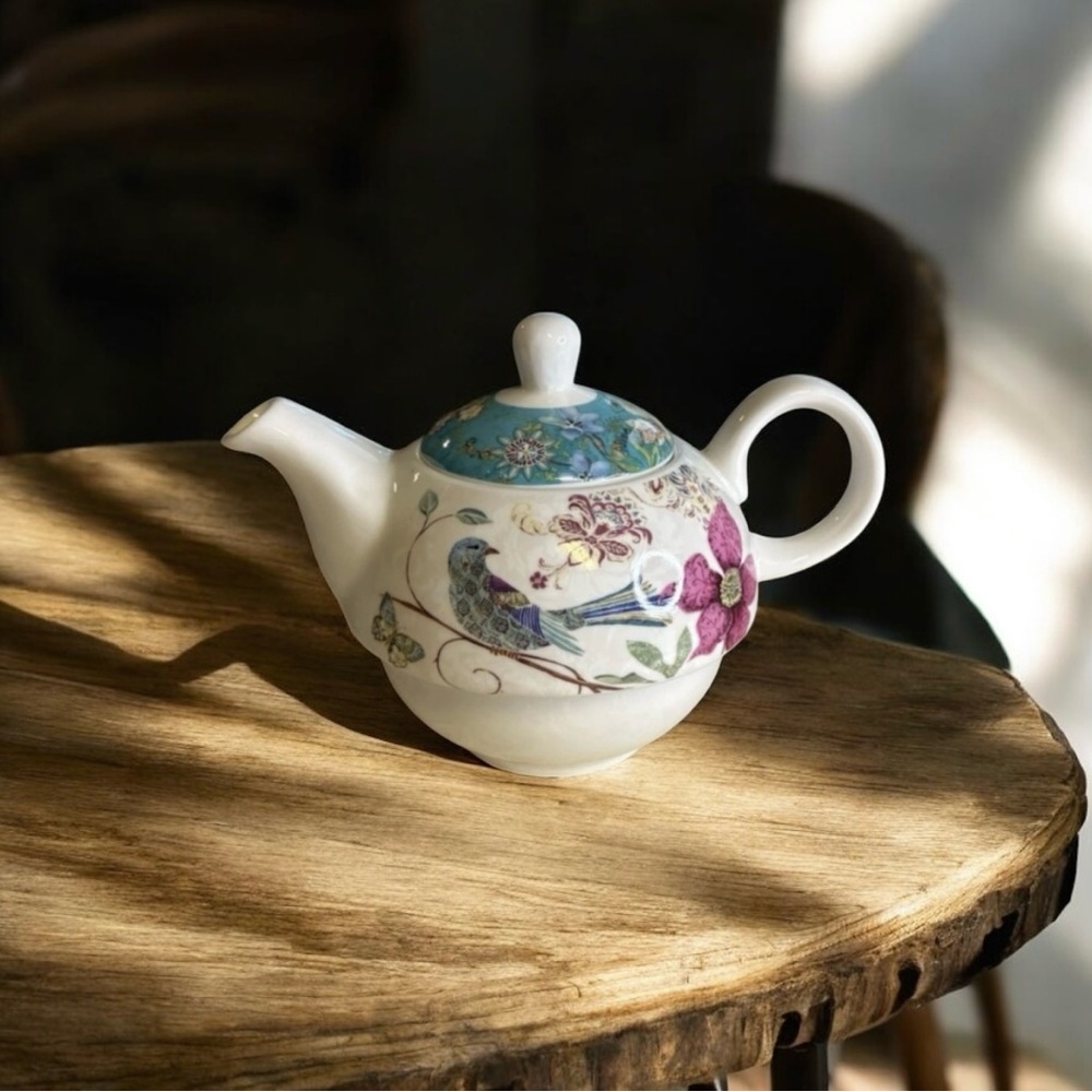 Floral Teapot with Bird Design Crafted by New Bone China - Picture 10 of 10